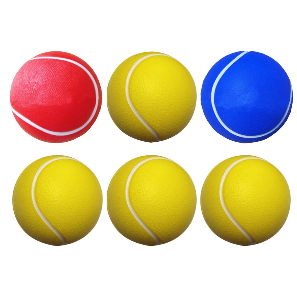 6 stk /8 stk tennisbolde øve tennisbolde sports pu tennisbolde spille bold  (4 stk gul , 1pc røde , 1pc blå)