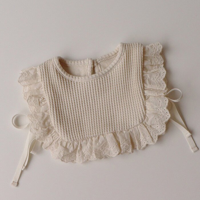 Chaleco de bebé otoño nueva niña dulce princesa de encaje hueco exterior con chaleco de algodón a prueba de viento niño niña ropa de invierno: Blanco