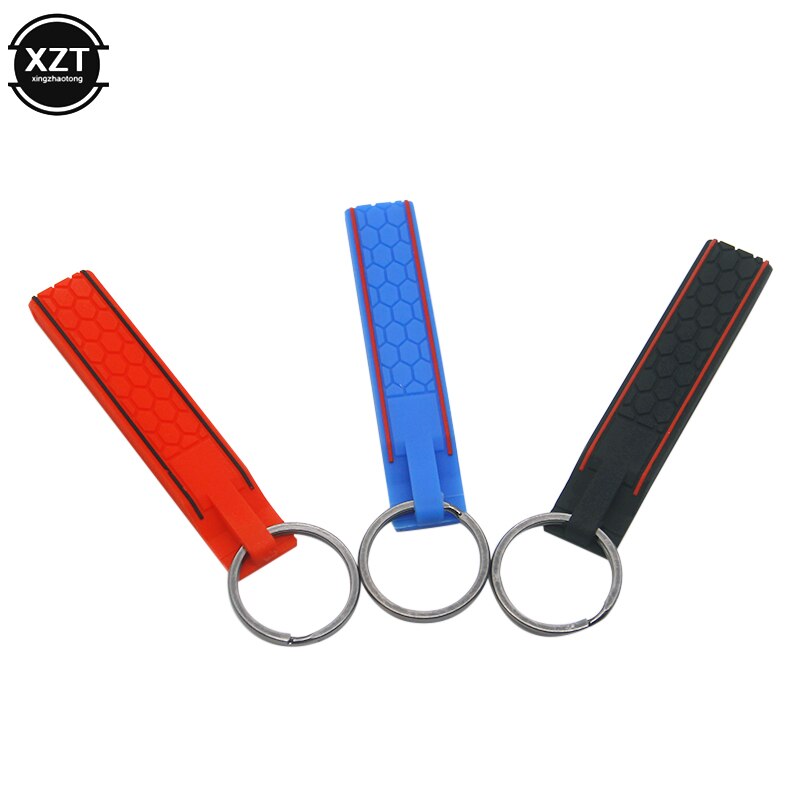 LLavero de goma suave con forma de tiras, forVW forGTI para Volkswagen, estilismo de coche,