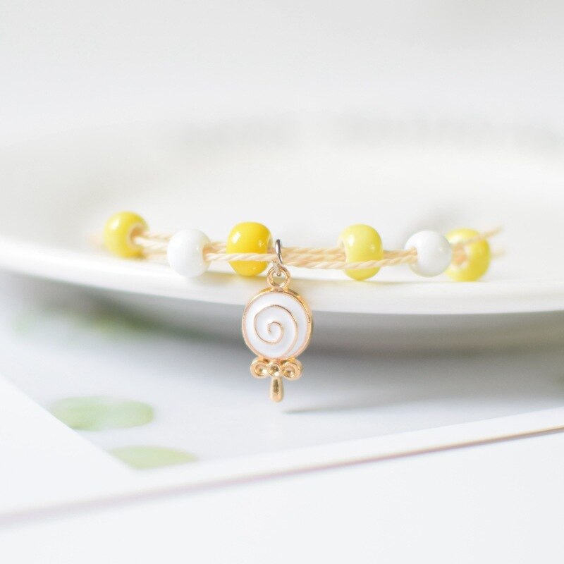 Eenhoorn Hanger Keramische Bead Charm Armband Voor Onze Meisjes Verstelbare Ster Fruit Zomer Enkelbandje Sieraden: B