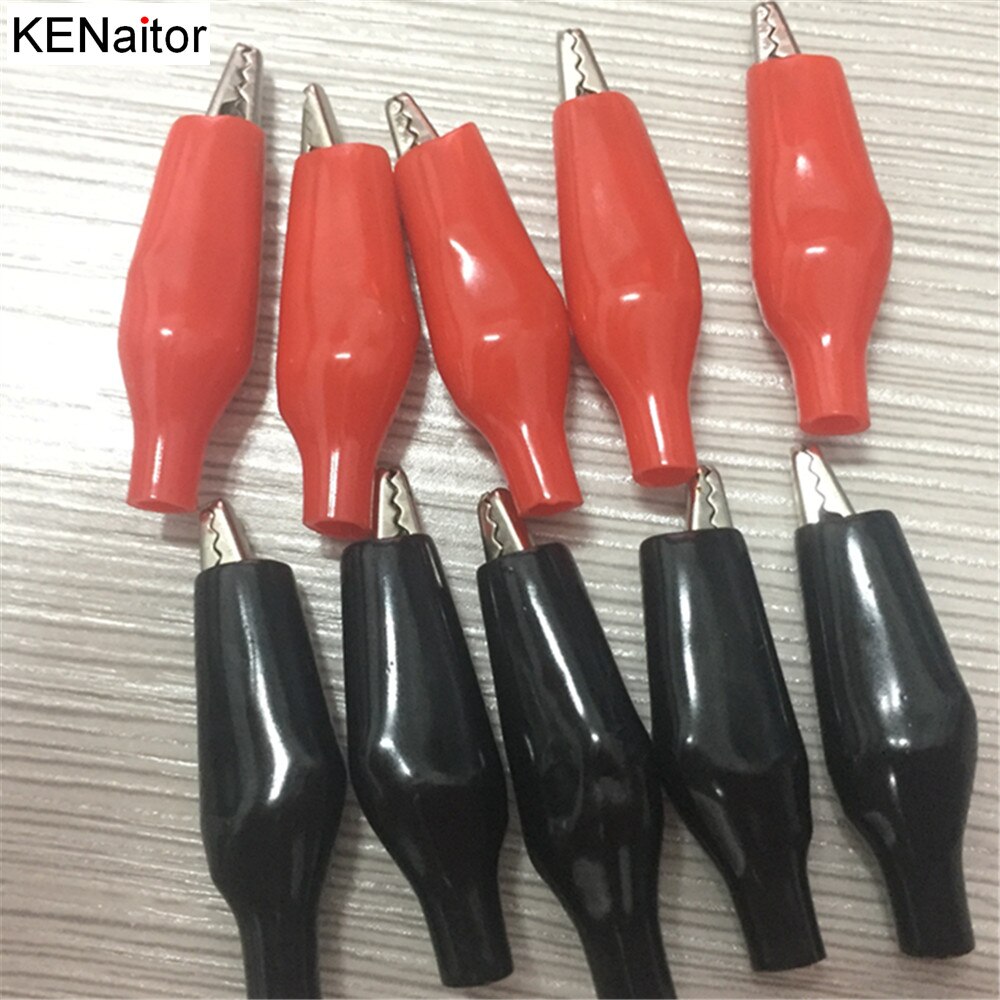 Alligator Clip crocodile electrical Clamp DIY 20 PCS Metal FOR Testing Probe Meter 28MM Black and red Plastic Boot