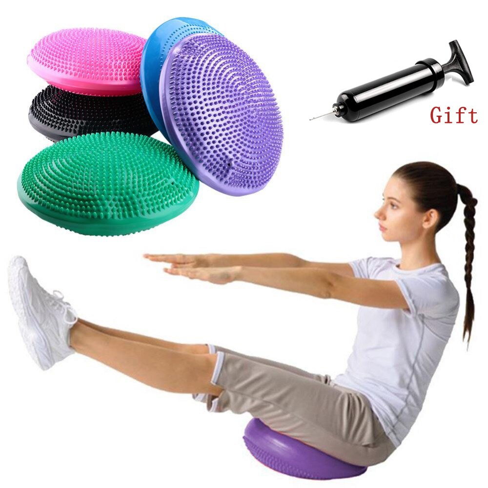 Bolas de Yoga con almohadilla de masaje, cojín de disco de equilibrio oscilante de estabilidad inflable, tabla de masaje, bolas de entrenamiento para ejercicio físico