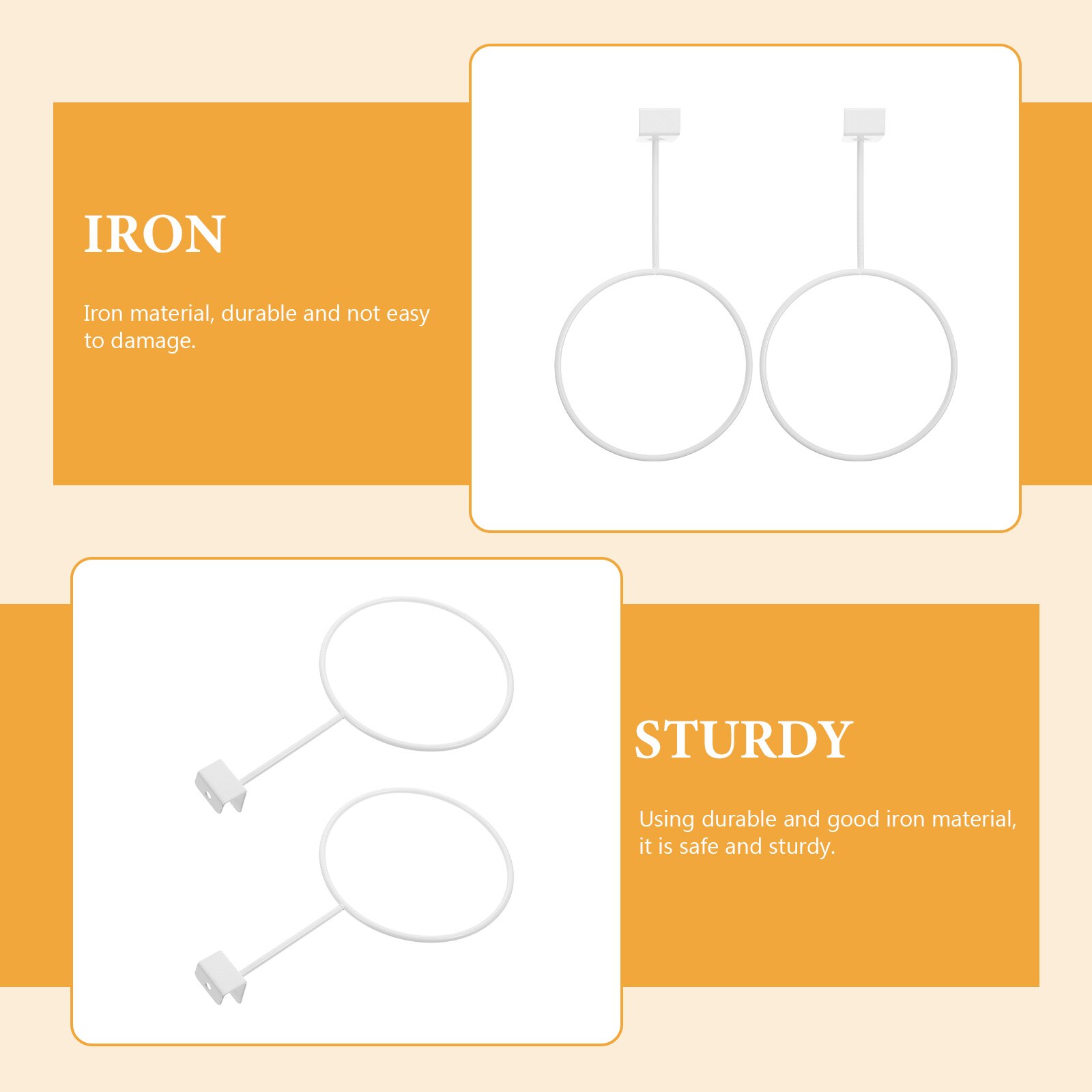 2Pcs Mounted Basketball Holder Iron Balls Storage Rack Hats Display Rack for Displaying (White)