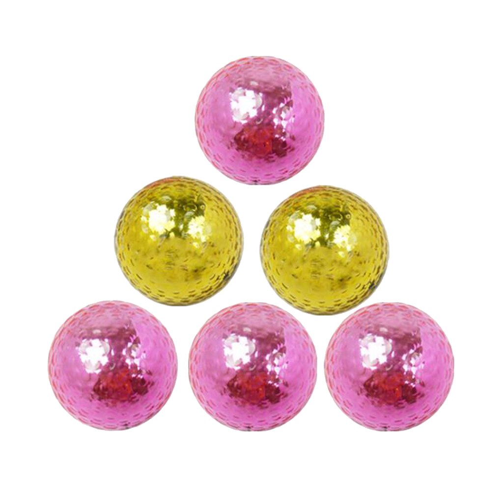 Pelota de Golf de doble capa con revestimiento metálico, 42,6mm, Color aleatorio