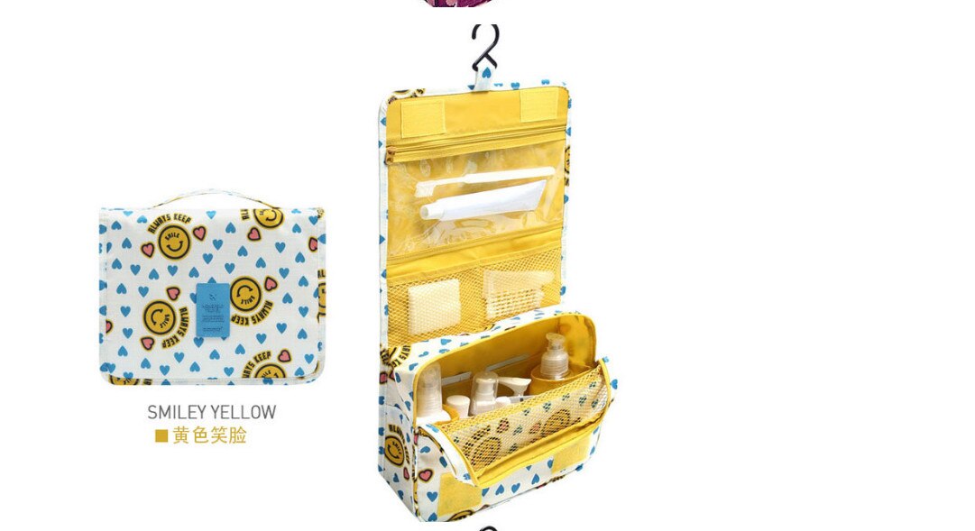 Osmetic Organizer Bag Opknoping Reizen Camping Make Toiletartikelen Badkamer Wassen Kit: Geel