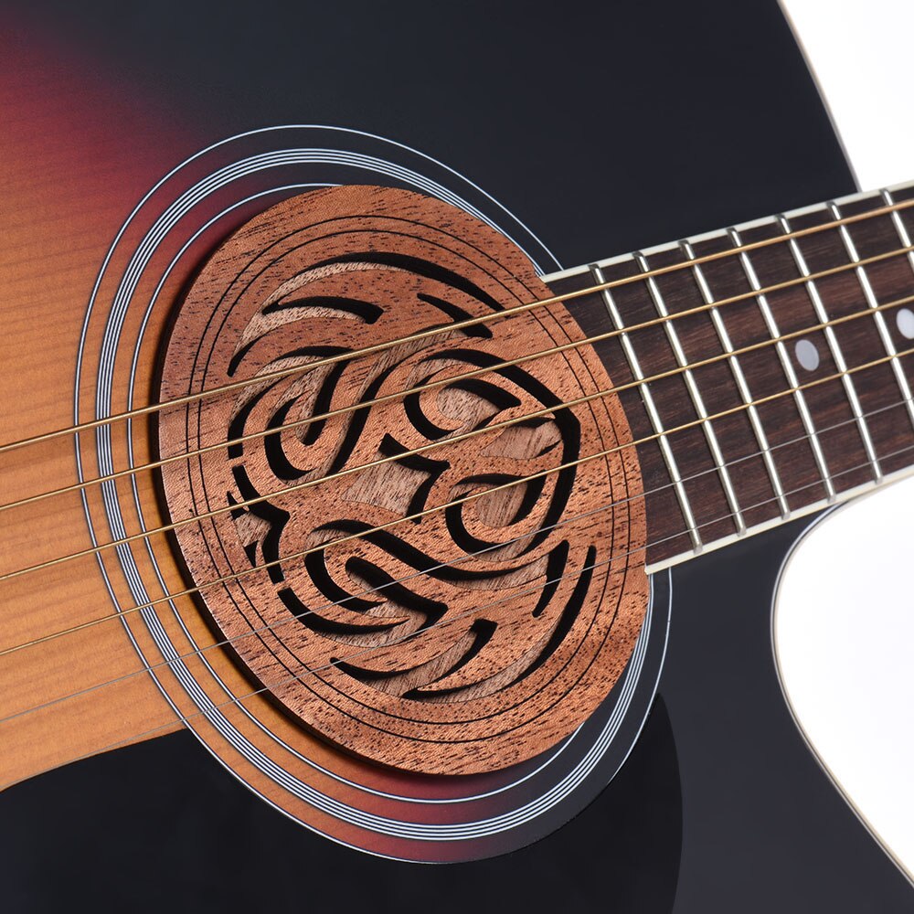 Gitarre Holz Schallloch Klang See Abdeckung Block Rückmeldung Puffer Mahagoni Holz für EQ Akustische Volk Gitarren gitarre zubehör