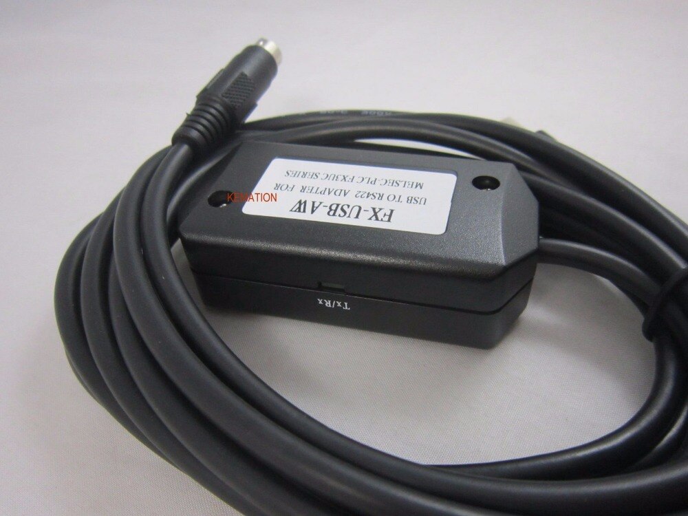 Compatible FX-USB-AW FXUSBAW USB to RS422 Adpter Programming Cable for PLC FX3UC Series 2.5M