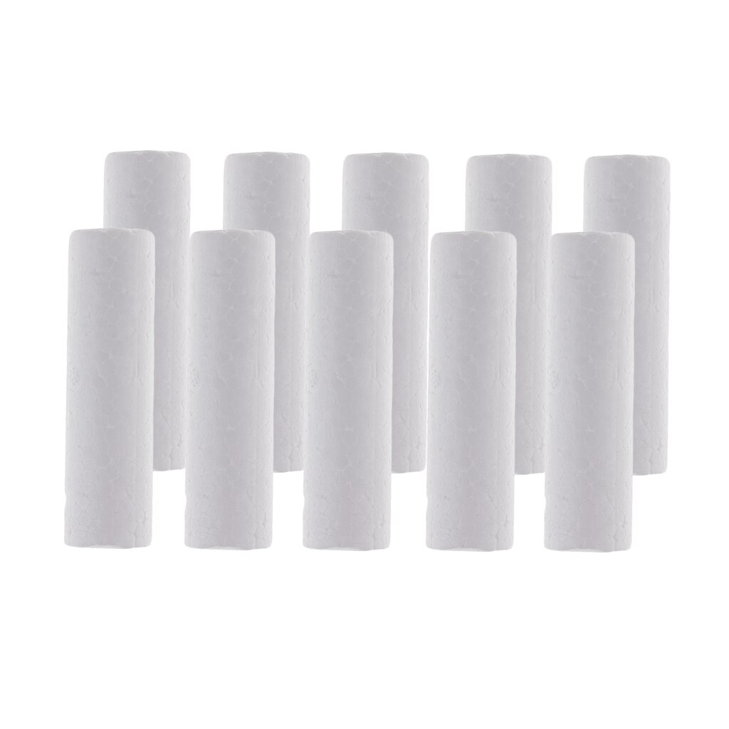 10 Stuks Lege Witte Cilinder Vorm Piepschuim Schuim Materiaal Voor Kids Art Craft Diy Kerst Ornament Decoratie