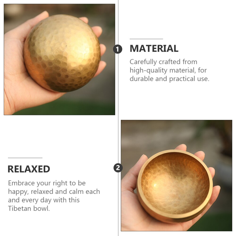 1 set of Copper Singing Bowl Manual Tapping Craft Unique Meditation Music Bowl
