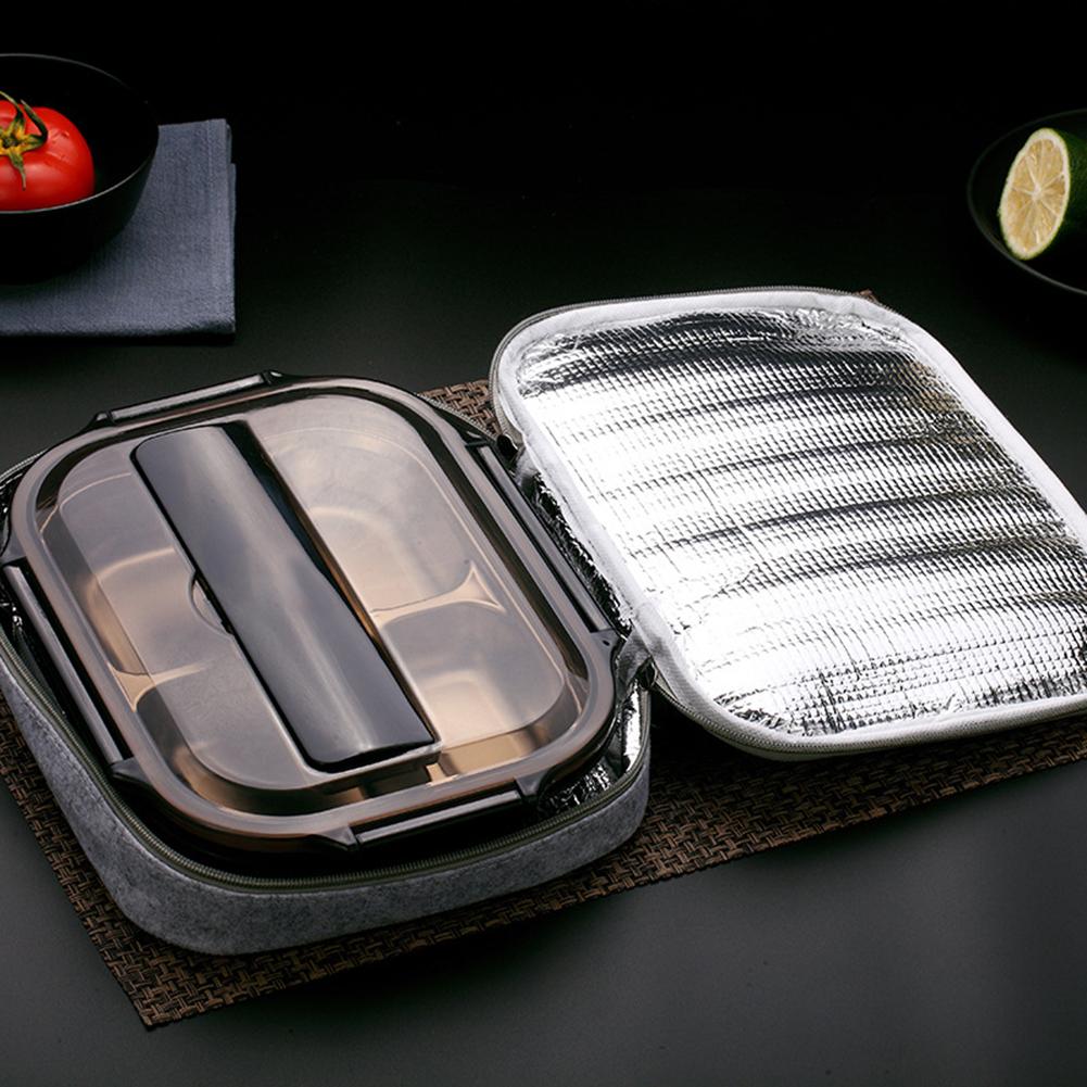 Portable Stainless Steel Thermal Lunch Box Microwave water Self-heating School Office Insulated Bento Box With Lunch Bag