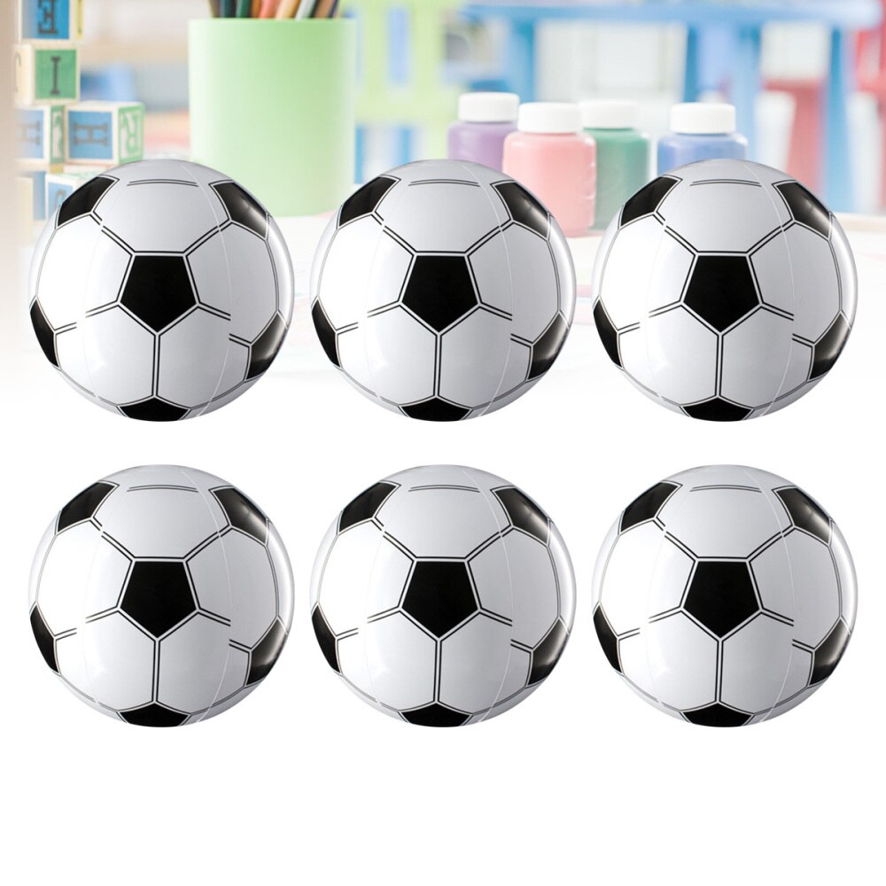 6pcs Inflatable Soccers Party Favors Toys Soccer Decor for Nightclub Bar