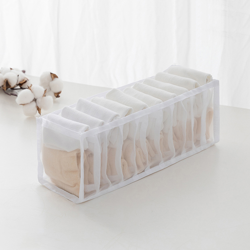 3Pcs/Set Foldable Underwear Bra Organizer Storage Box Drawer Closet Organizers Divider Boxes Bedroom Wardrobe Closet Organizer: white-11 cell