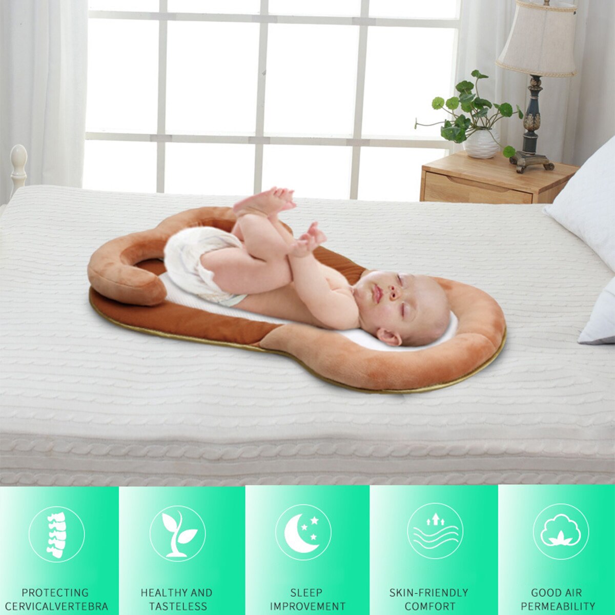 Bærbar barneseng seng reden sammenfoldelig børnehave rejseseng nyfødt baby pude anti-rollover madras spædbarn babynest