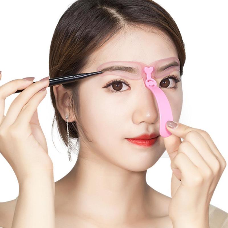 4pcs Reuse Eyebrow Stencils Shaping Grooming Eye Brow Makeup Model Template