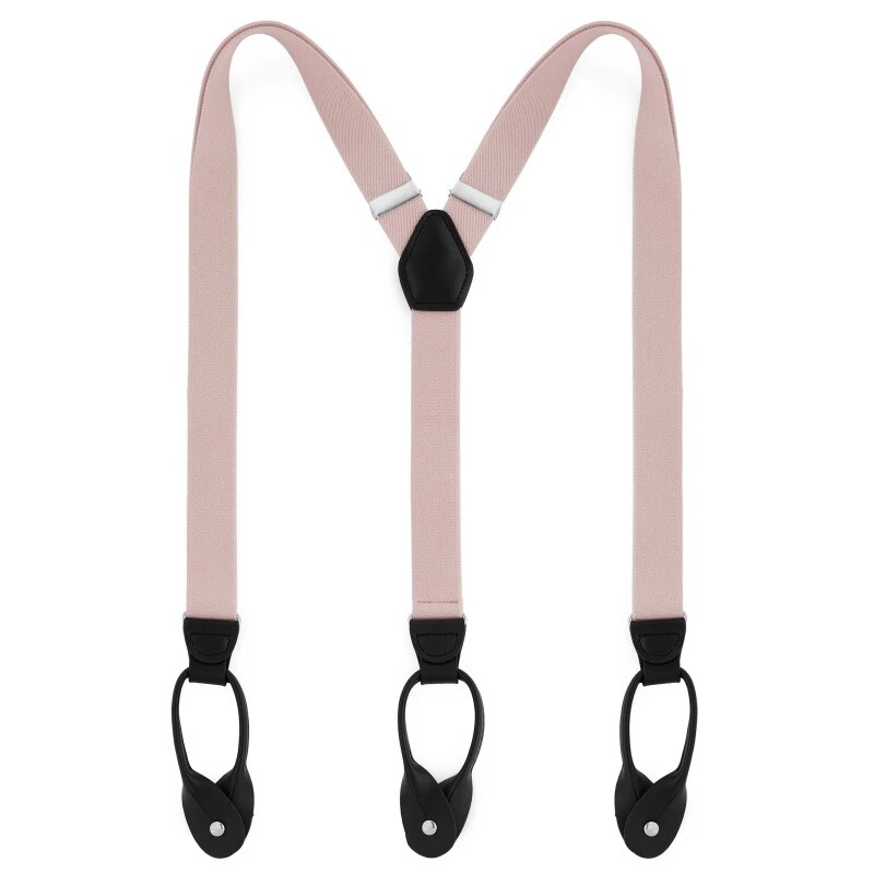 Slimmade 2.5cm kalsonger knappklämmor hängslen casual remmar y-rygg form herrbyxor suspensorio: Naken färg