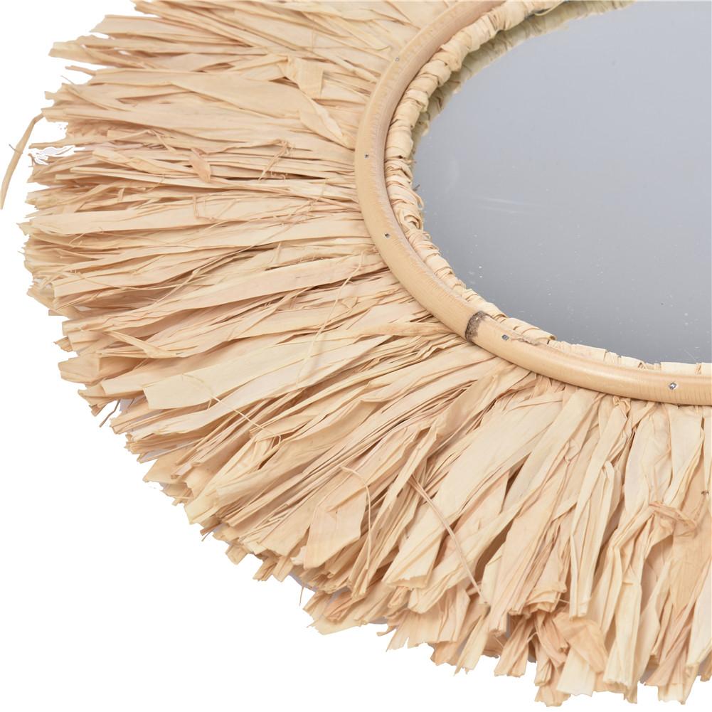 Espejos de pared hechos a mano para sala de estar, espejo bohemio redondo, decoración artística de estilo marroquí para apartamento, sala de estar, dormitorio, entrada