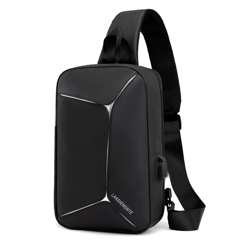 Hombre Anti-robo de hombro bolsas Messenger multifunción bolso para hombres impermeable corta viaje bolso Mochila Hombre: 901Black