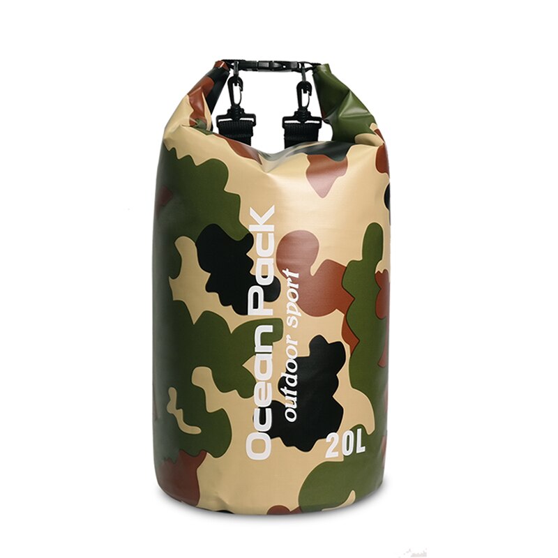 Sac à dos étanche pour Kayak, canoë, Rafting, sports de plein air, stockage sec, 5L/10L/15L/20L/30l: 20L Camouflage