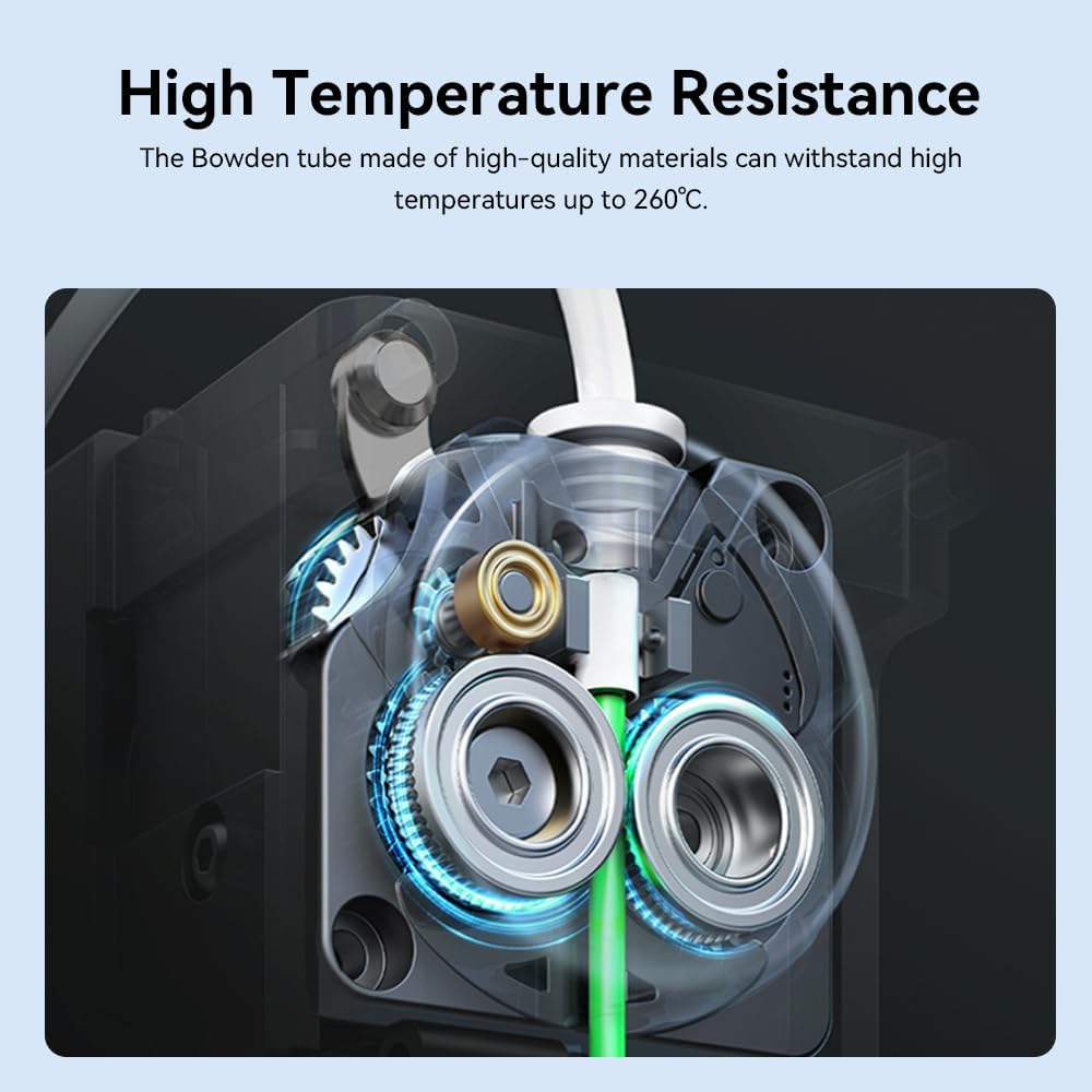 2.5mm ID 4.0mm OD 3D Printer PTFE Bowden Tubing Support 1.75mm Filament Heat Resistant for Creality K1, K1 Max, K1C, Ender 3 V3