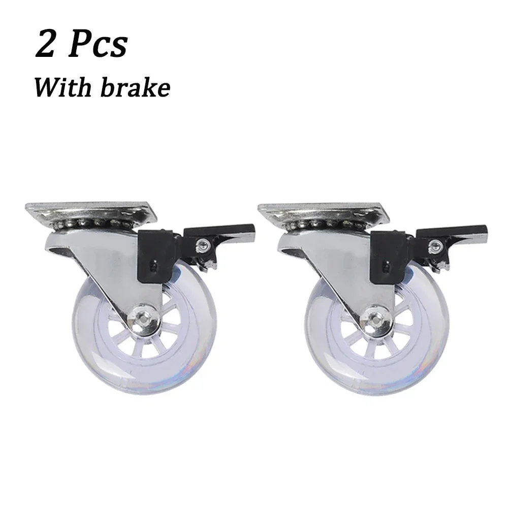 2Inch Zwenkwielen Zware Industriële Zwenkwiel Met M8x15mm Schroefdraad Stuurpen Geen Geluid PU Wielen Voor Karren werkbank: Black