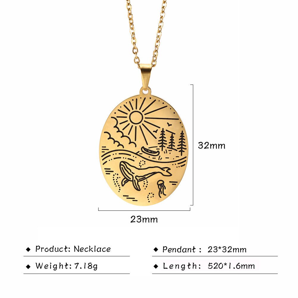 Dawapara Stainless Steel Jewelry Trendy Square Coffee Cup Camping Pendant Necklaces Unisex for Anniversary: ASS2019090211-1-G