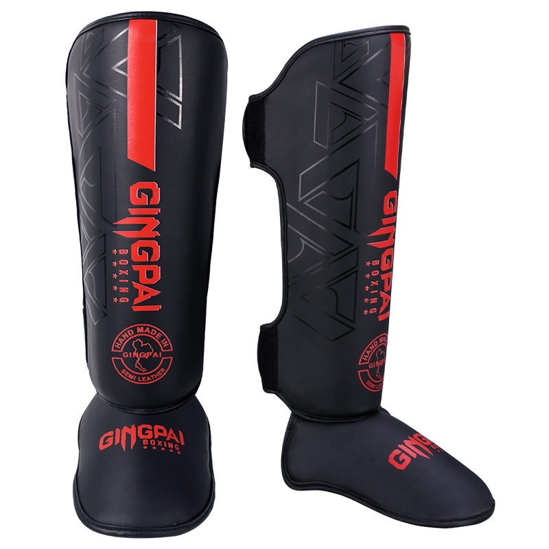 1 Paar MMA Boxen Muay Thai Schienbeinschoner Kickboxen Beinstütze Schild Ausrüstung Karate Knöchel Fußschutz Knöchel Legging: L / Lila