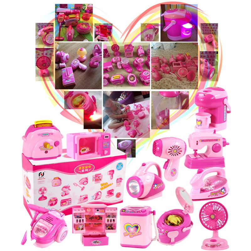 Bambini Kid Boy Girl Mini cucina elettrodomestico aspirapolvere Set di giocattoli educazione precoce manichino domestico gioco finto