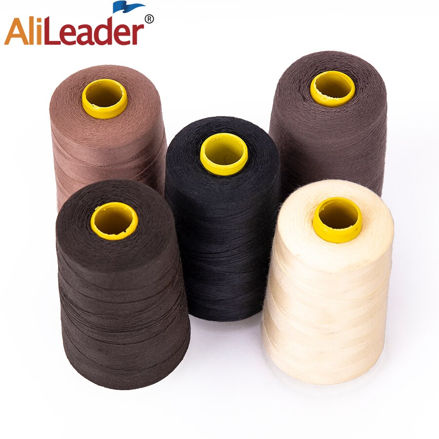 Alileader Goedkope Draad Voor Maken Pruiken Naaien Weven Threads 1500M Lengte Nylon Haar Weven Draad Voor Pruik Maken Gereedschap zwart