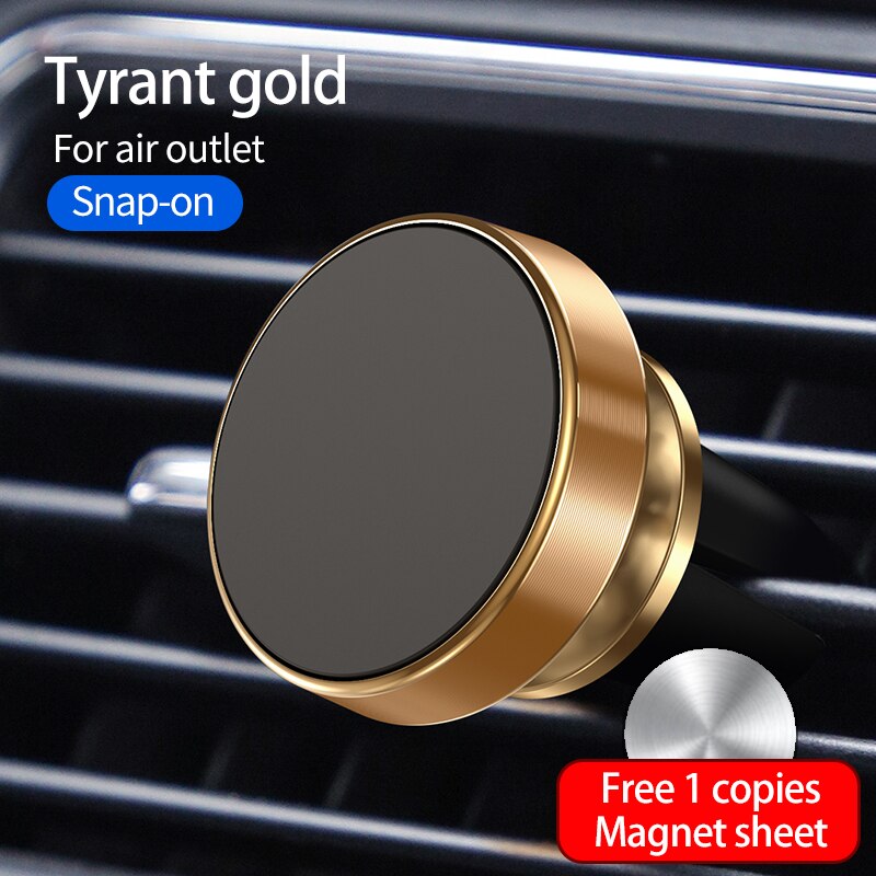 Magnetic Car Phone Holder Stand For iPhone Samsung Xiaomi Huawei Universal Magnet Air Vent Mount Cell Mobile Phone Joyroom: Gold Air Vent