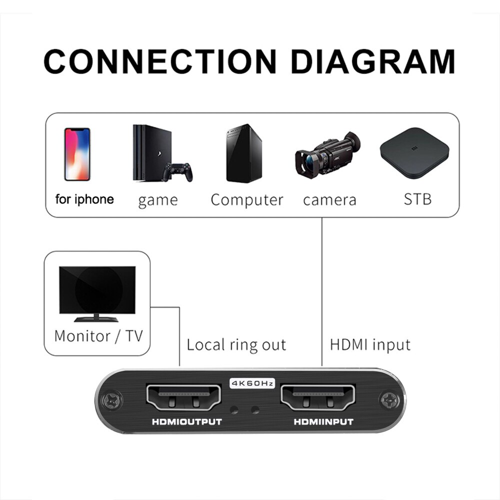 HDMI-compatible Video Capture Card 4K Sn Record USB3.0 1080P 60FPS Game Capture Device For OBS Capturing Game Card Live