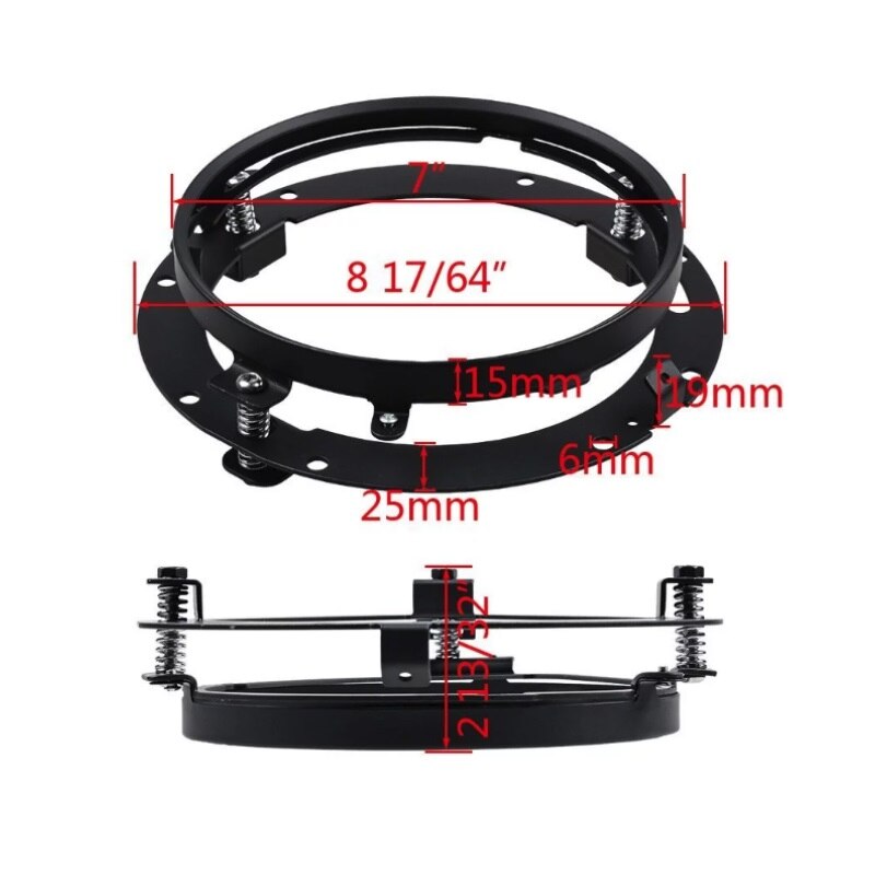2 uds. Soporte de montaje para anillo de faro LED redondo de 7 pulgadas para soporte de lámpara de montaje de faro para Jeep Wrangler JK