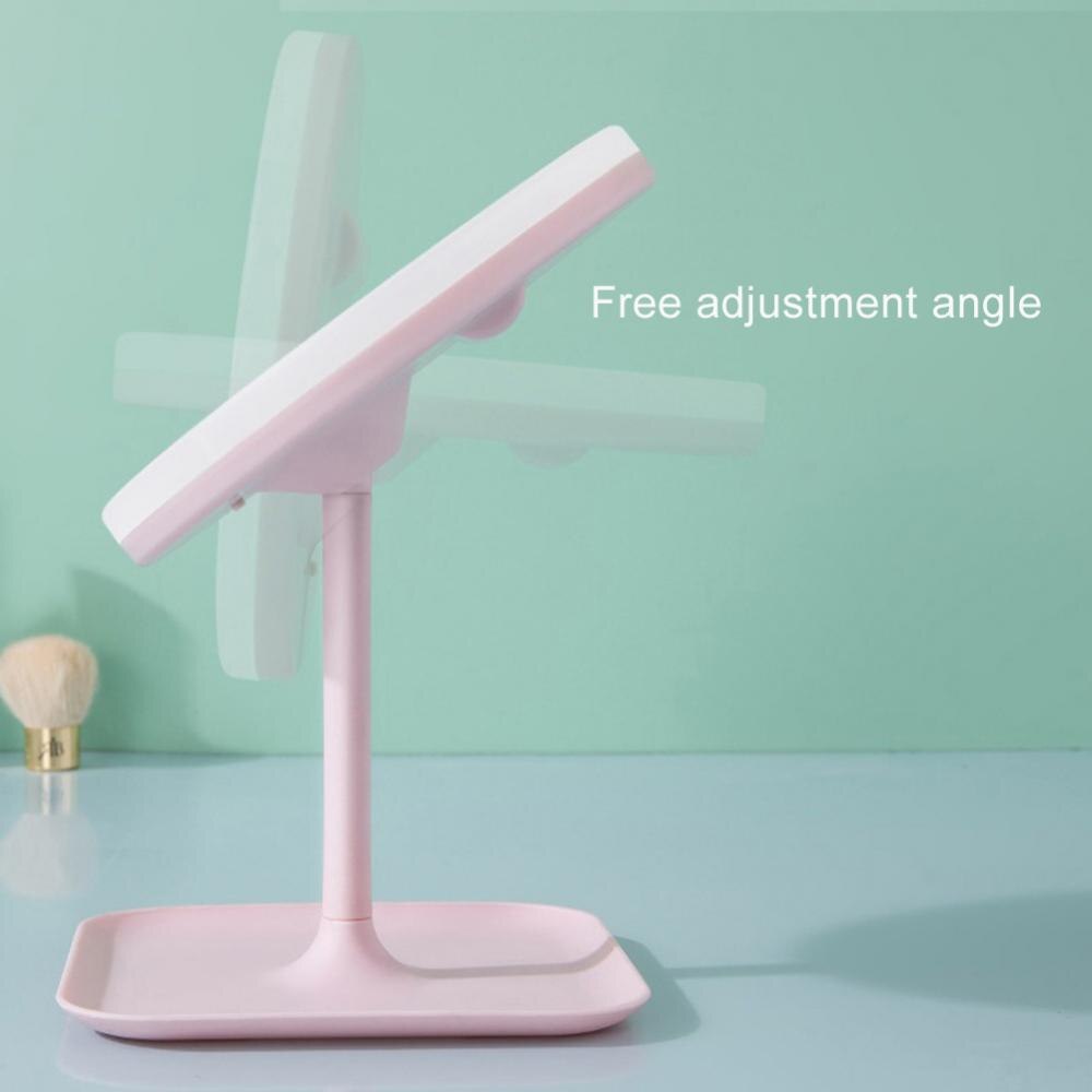 USB Rechargeable Adjustable LED Fill Light Makeup Mirror Dressing Table Lamp Storage Mirror Adjustable Touch Cosmetic Mirror