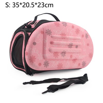 Hond Draagtas Draagbare Kat Handtas Opvouwbare Reizen Tas Huisdier Puppy Carrying Mesh Schouder Hond Bag S/M/L: s 35x20.5x23cm pink