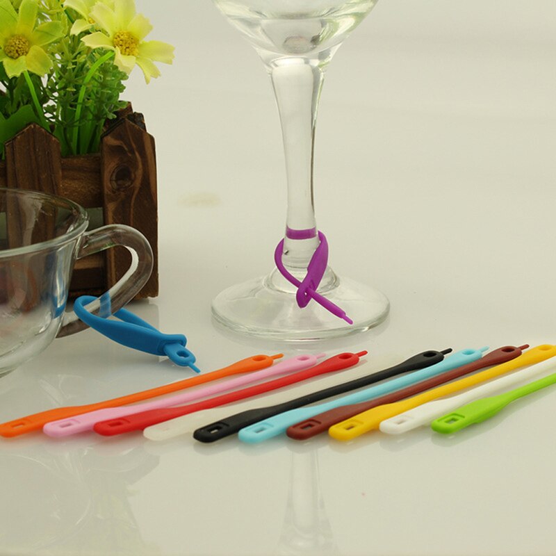 Silikonemærke lange strimler bægermærke glasmærker til barfest vinetiketter glas drikkemærkesæt fødevarekvalitet