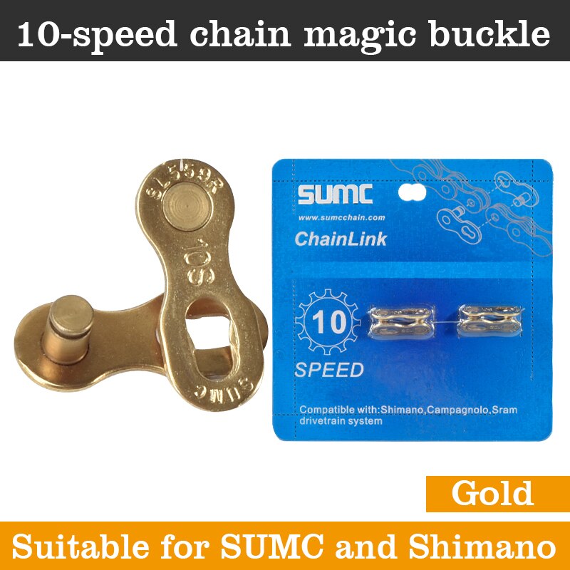 2 Pairs Bike Chain Magic Master Missing Link 6/7/8s 9/10/11/12s Chain Link Connector Bike Quick Magic Buckle Button Master Links: 10s gold