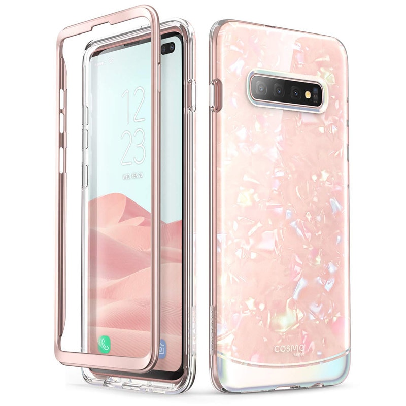 Pour Samsung Galaxy S10 Plus étui 6.4 pouces i-blason Cosmo coque en marbre à paillettes sans protecteur d'écran intégré