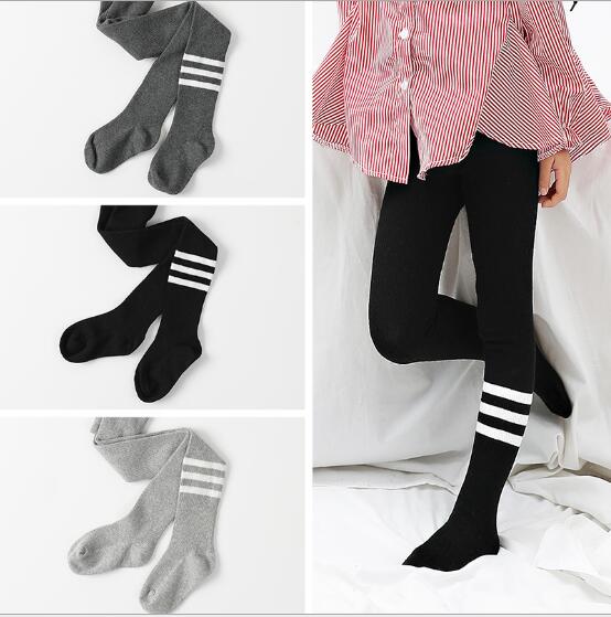 en najaar katoenen kinderen drie bars leggings student sport kids jongens meisjes panty