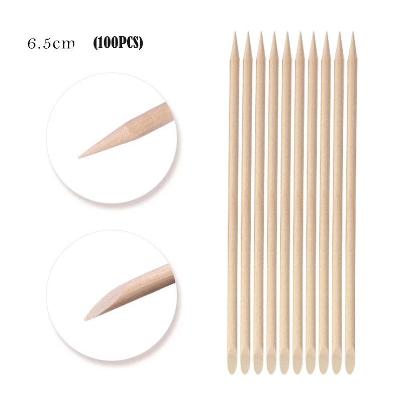Orange Holz Sticks für Nagelhautschieber Entfernen Werkzeug gabeln für nägel Maniküre Werkzeuge 10/30/50/ 100Pcs/Set 4 verschiedene größen: 15cm 100pcs