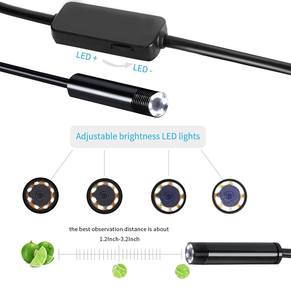 8mm Wifi Endoscope Android/IOS/PC Borescope Waterproof Lens 8 LED Lights Endoscopic HD Camera Soft Tube Wifi Endoscope Camera
