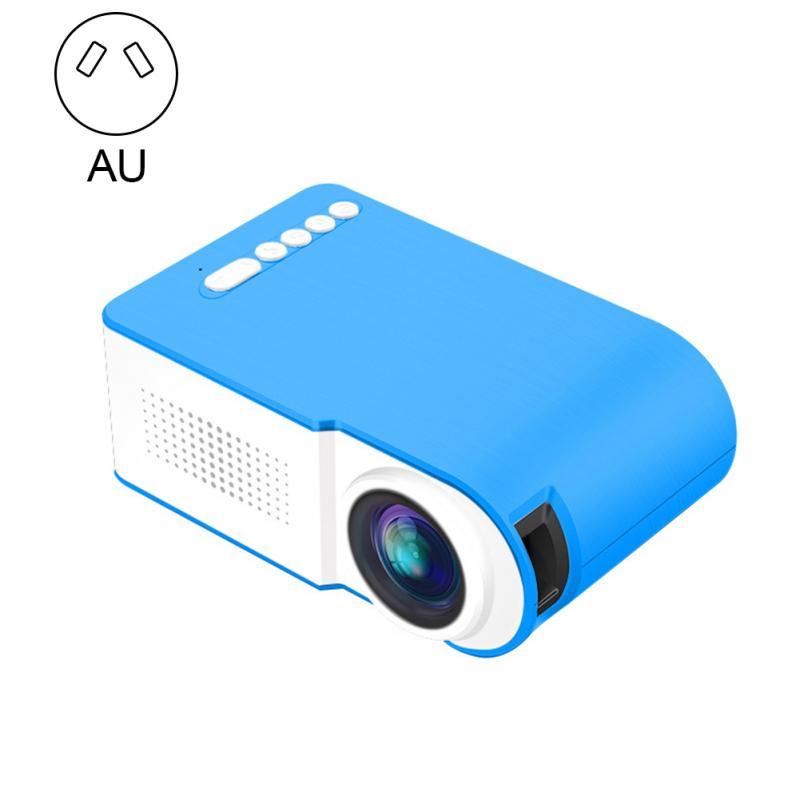 Mini portátil 7000 lumens led projetor 3d 320*240 pixels suporte hd 1080p vídeo jogador de cinema em casa alto falantes estéreo embutidos: blue AU