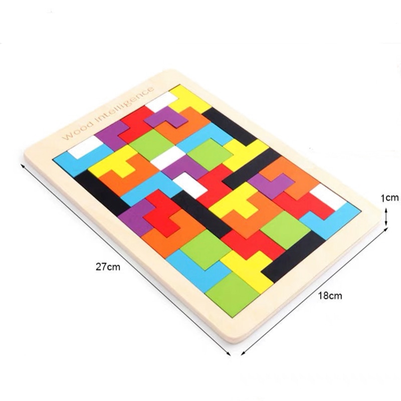 Bunte holz tangram Puzzle spielzeug holz tetris spiel intelligenz bildung Kind pädagogisches spielzeug Art holz Puzzle spielzeug