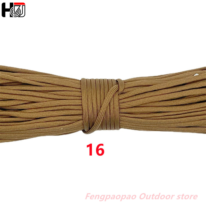 Cuerda de paracaídas de supervivencia, 7 núcleos, 550lb, 30m de diámetro, 4mm, accesorios de tienda para hacer cordón, pulsera, Collar de perro, Idea de: Verde / 31 m