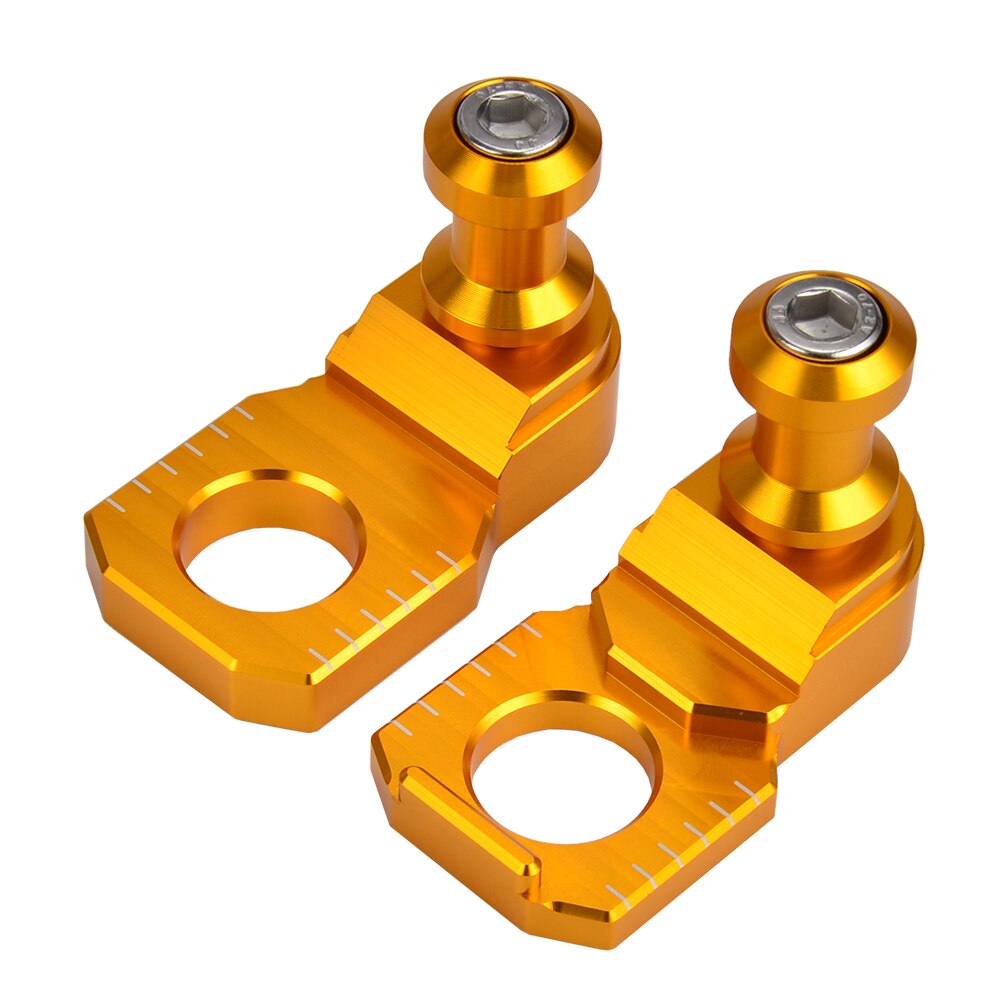 CNC Racing Axle Block Slider Swingarm Spools Chain Adjuster For Kawasaki ZX10R ZX6R: Gold