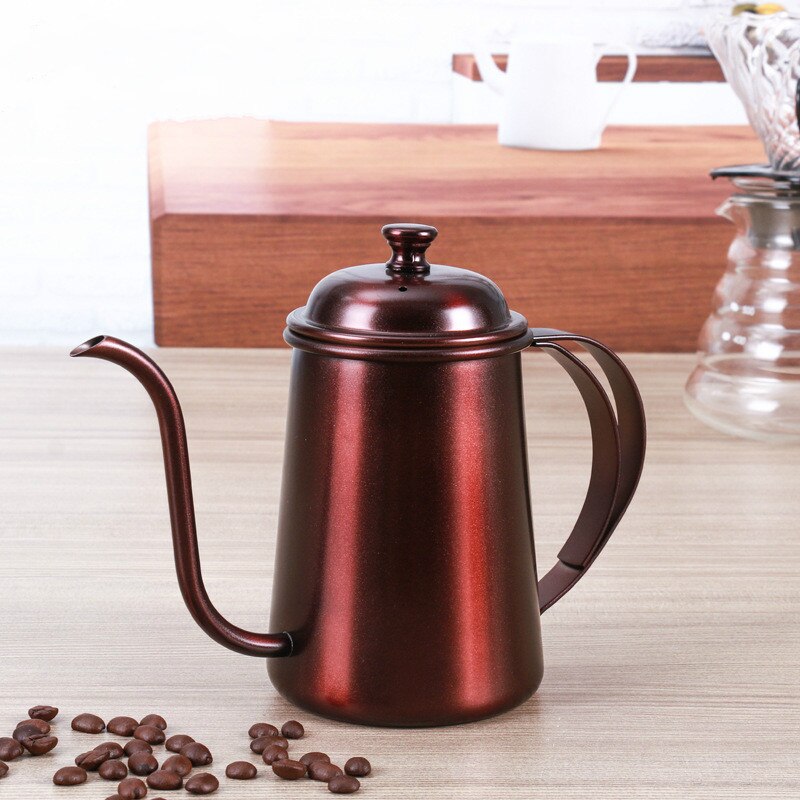 Kaffekanneverktøy håndstansekar 650ml tykk 304 rustfritt stål drypp kaffekanne egnet til bruk med  v60 kaffesett