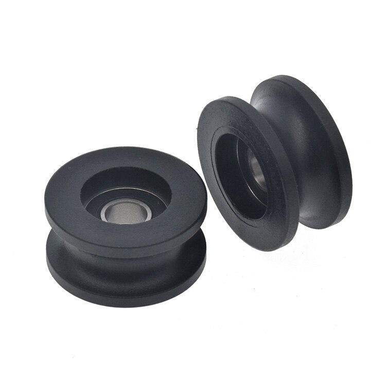 Roue en nylon avec rainure en U R5, 4 pièces, pour marcher sur piste de 10mm, poulie revêtue de plastique, roulement 698, 8*32*16