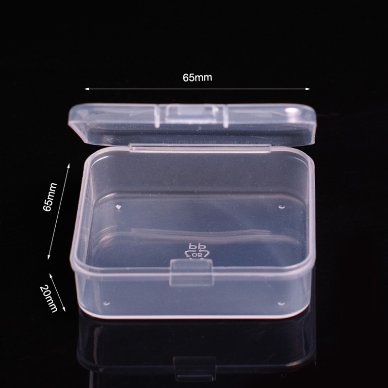 Firkantede æsker mini klar plast smykker opbevaring etui container emballage æske til øreringe ringe perler samle småting: Lysegrøn