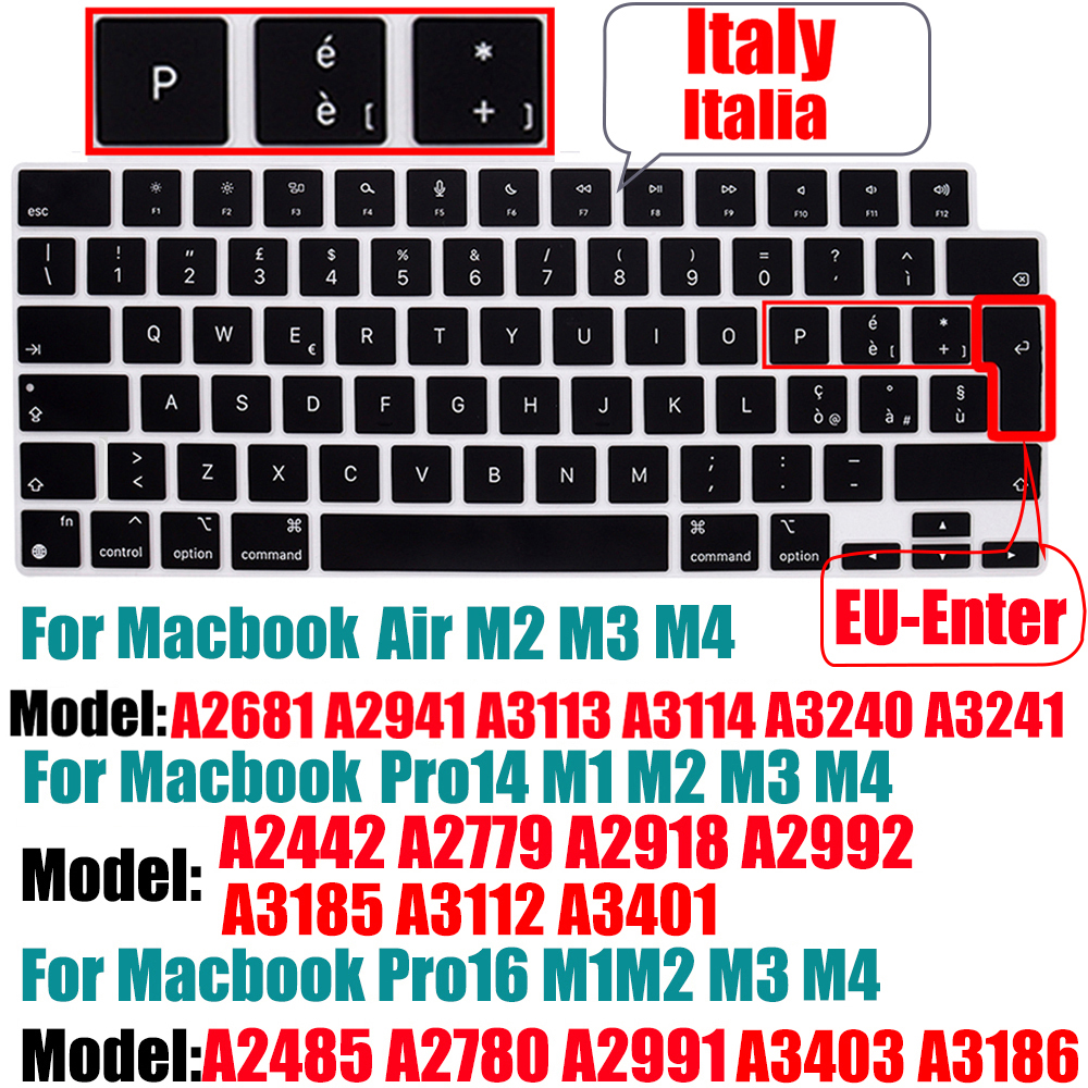 Kompatible Tastaturabdeckung für MacBook Luft 13,6 M2 M3 A3113 A2681 A3114 MacBook Profi 14 16 M1 A2442 A2485 A2779 A2780 mit berühren-Ich würde: MULTI