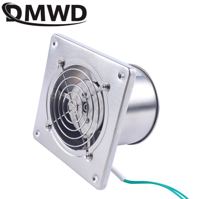 25W 4 Inch Kitchen Toilet Exhaust Fan Stainless Steel Louver Mini Window Exhaust Fan Air Ventilation Draft Blower Metal Pipe