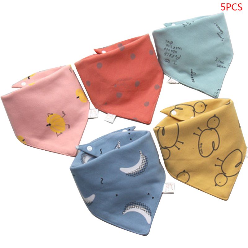 5 pz/pacco bavaglini per neonati in cotone bavaglino neonato sciarpa asciugamano per bambini ragazzi ragazze Bandana Saliva triangolo dribbling