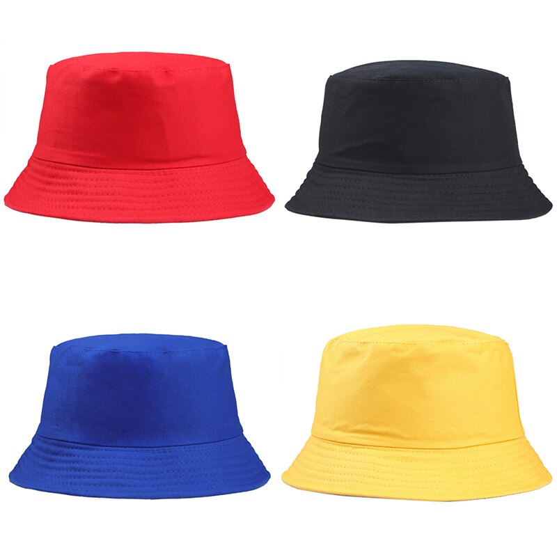 1 pièces couleur bonbon seau chapeaux femmes hommes noir blanc Panama seau chapeau homme femme Hip Hop crème solaire pêche pêcheur chapeau